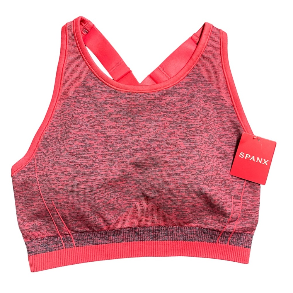 Spanx Spacedye Coral Punch Seamless Sculpt Medium Inpact Sports Bra